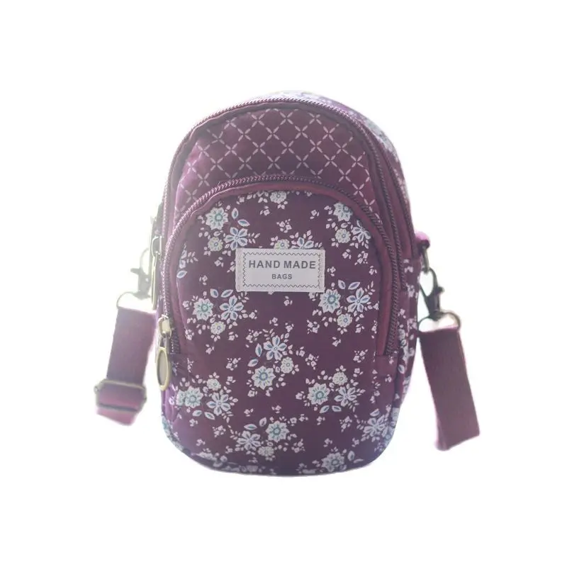 Bolso cruzado de algodón con estampado Floral para mujer, cartera pequeña con monedero para teléfono, 2023