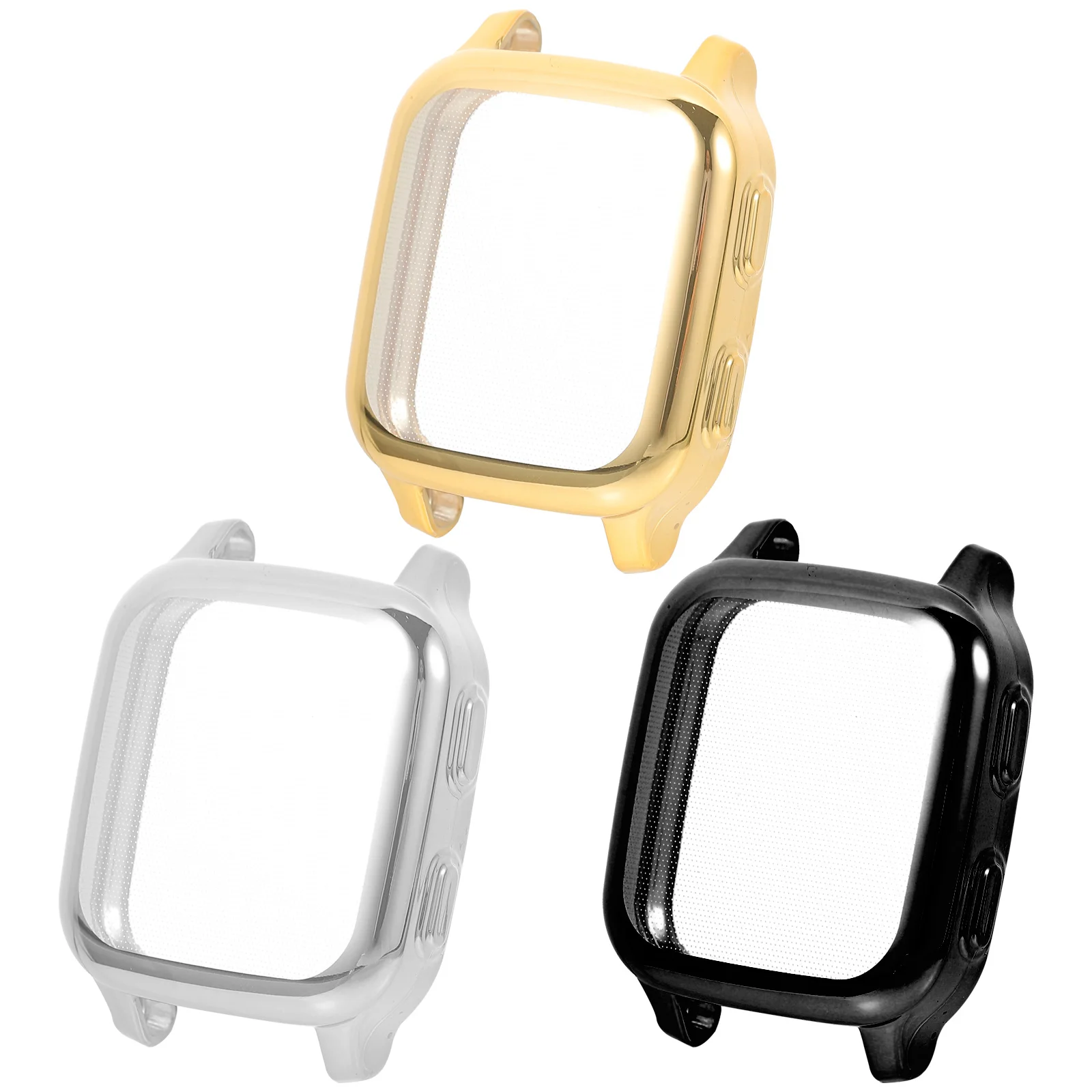 

3pcs Watch Case Protective Cover Tpu Soft Glue Screen Protector Full Access Charging Compatible Buttons Easy Install Remove