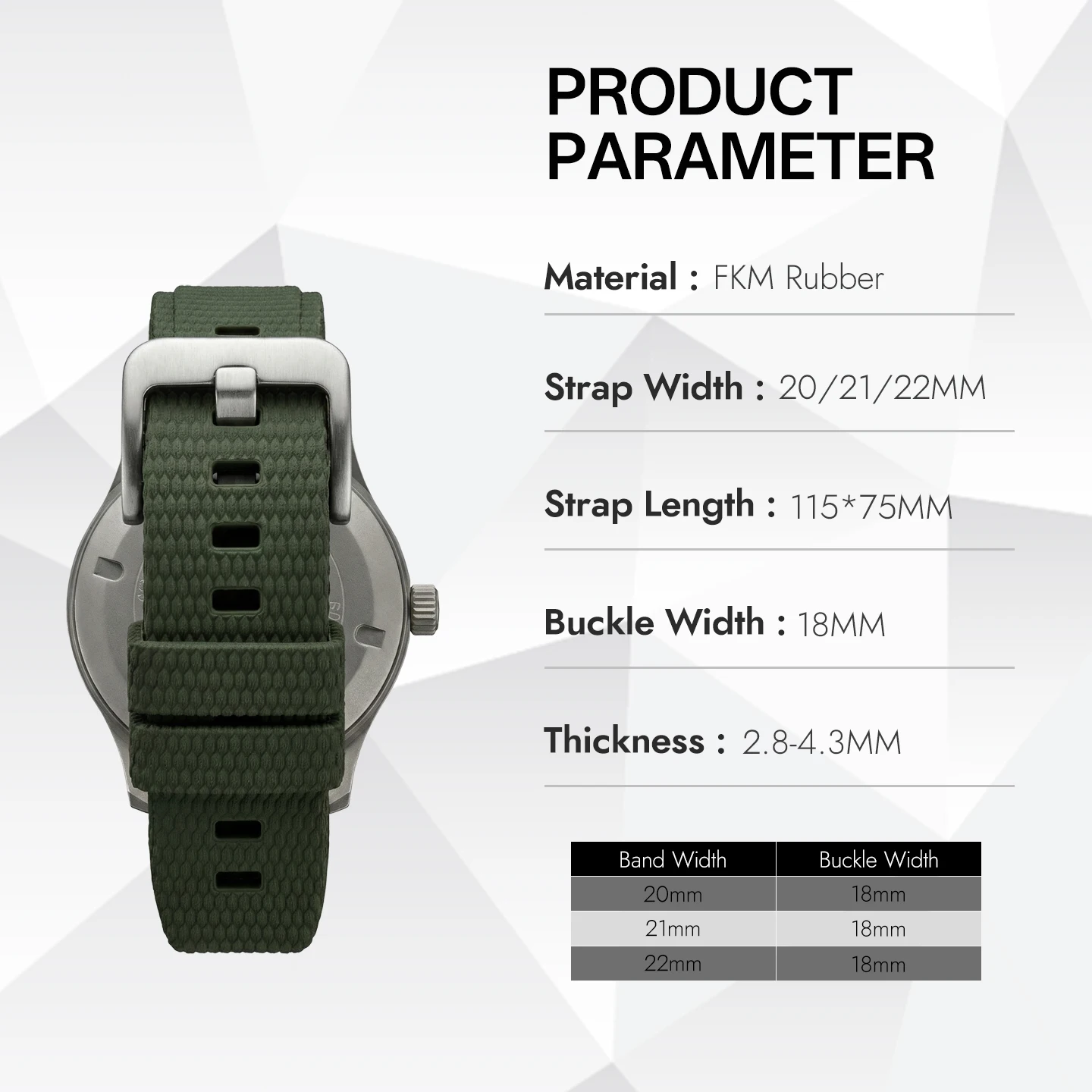 Curved End Watch Band Soft Fluorine Rubber Watchband 20mm/21mm/22mm Waterproof New FKM Watch Strap for Omega Wristwatch image 3