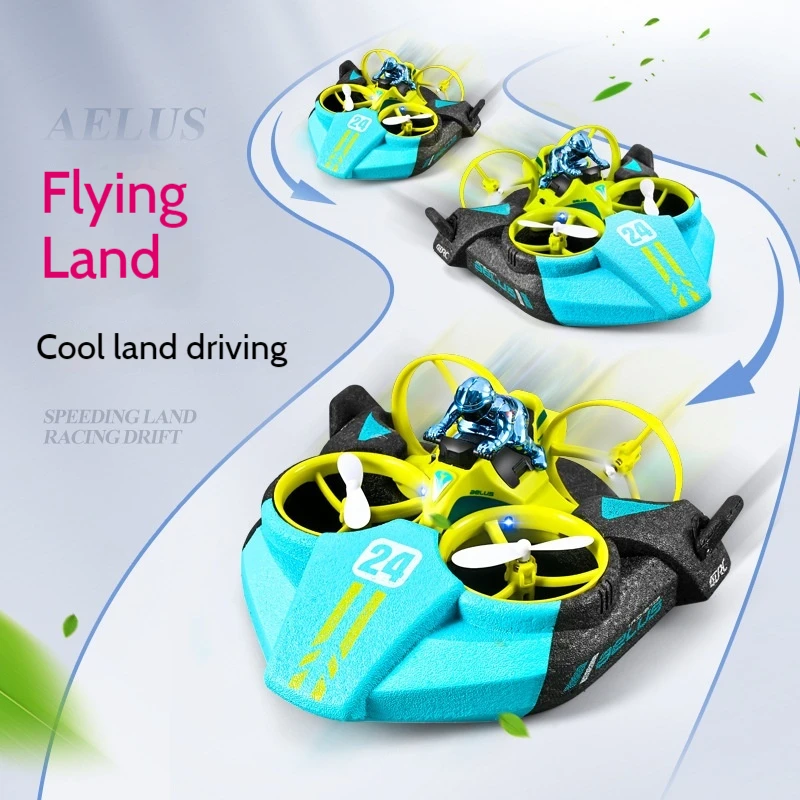 New V24 water, land and air three-in-one remote control aircraft Children's toy drone four-axis flyer foam aircraft