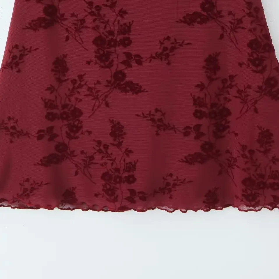 JNLEAOG Herbst Neue Faion Floral Samt ort Sve Dr frauen Kleidung Belted Print Polyester Regenschirm Rock Busin Tragen