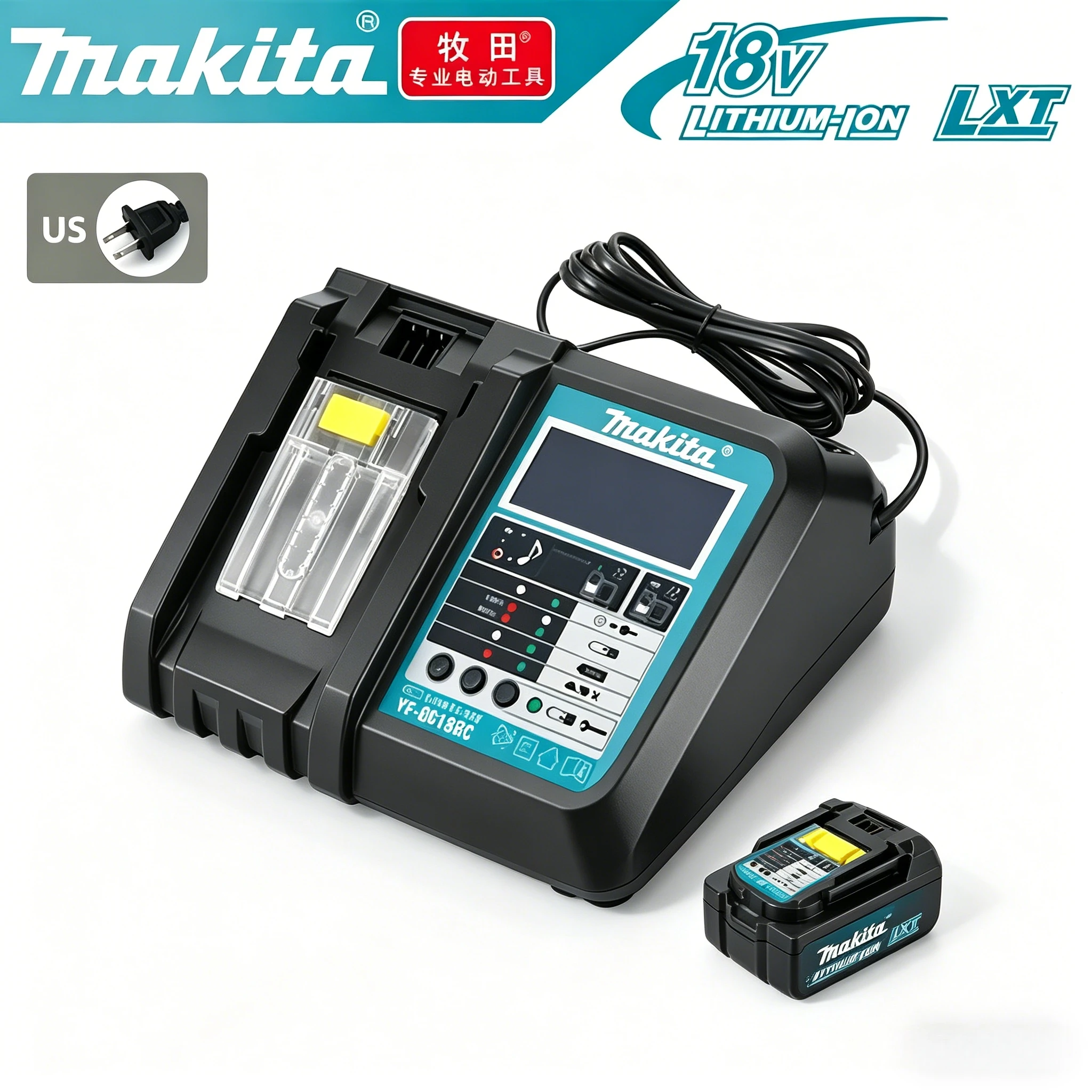 

Makita 18V 14.4V Double-Port Fast Charger Replacement Rapid Charging Dock for Li-ion Batteries BL1860 BL1850 BL1840 BL1830