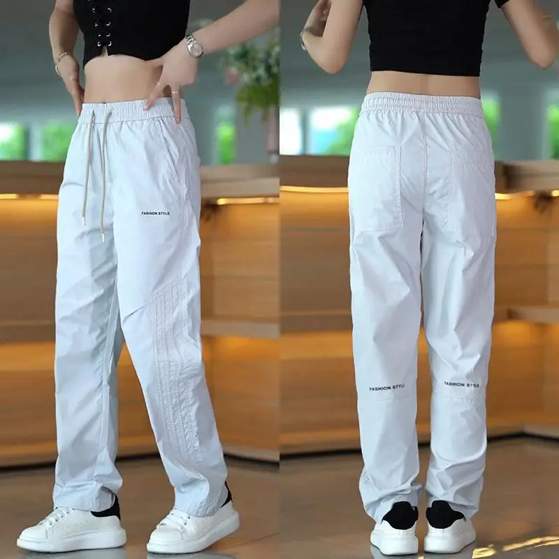 

Lightweight Summer Men's Casual Pants Ice Silk Straight Leg Quick Dry Breathable Comfortable Business Gentleman Style Long Tr...