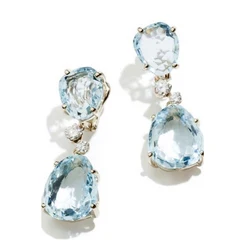Trendy Light Blue Water Drop CZ Stone Earrings For Women Wedding Bridal Jewelry Cubic Zirconia Dangle Earring Brincos