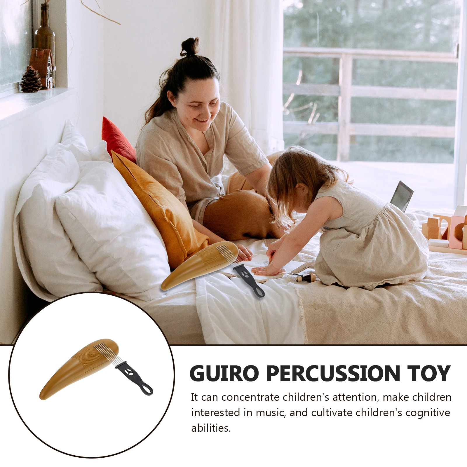 

1Set s Percussion Guiro Instrument Educational Musical Toddler Early Learning Hearing Music Skills Abs Durable Vibrant Sound