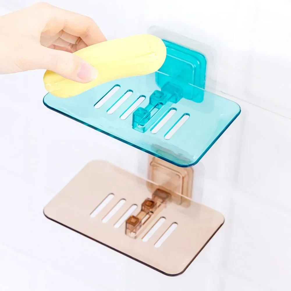 Soap Rack No Drilling Wall Mounted Double Layer Holder Soap Sponge Dish Bathroom Accessories Dishes Self Adhesive