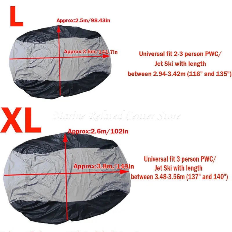 Para sea doo gti barco a motor jet ski reboque capa para yamaha wavunner exr vx cruiser l/xl 600d à prova dwaterproof água barco a motor capa