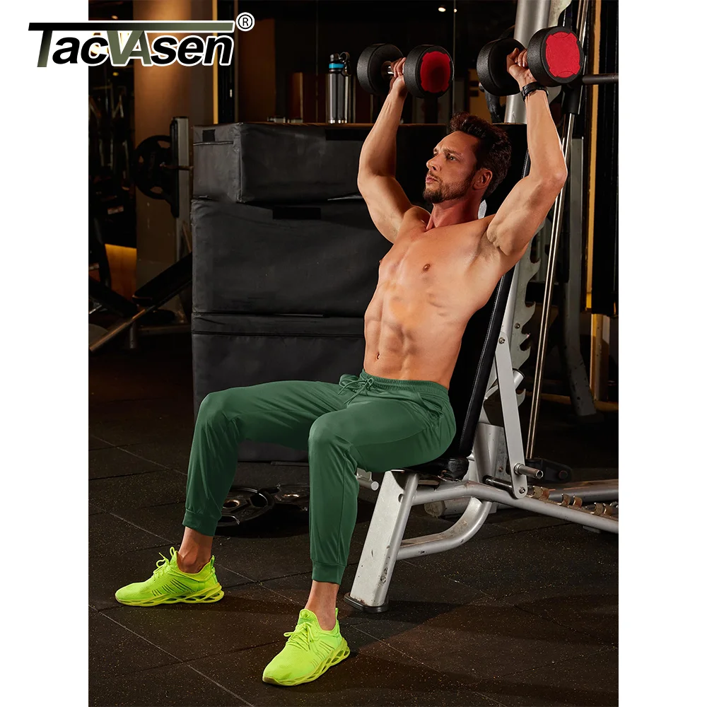 TACVASEN Lightweight Sport Pants Mens Quick Dry Elastic Waist Running Pants Outdoor Gym Workout Athletic Pants Sweatpants Jogger