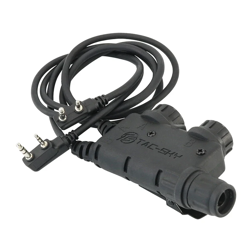 Tactical Electronic Headset Accessory PTT Adapter Dual Channel V2 U94 PTT for Hunting and Airgun Shooting