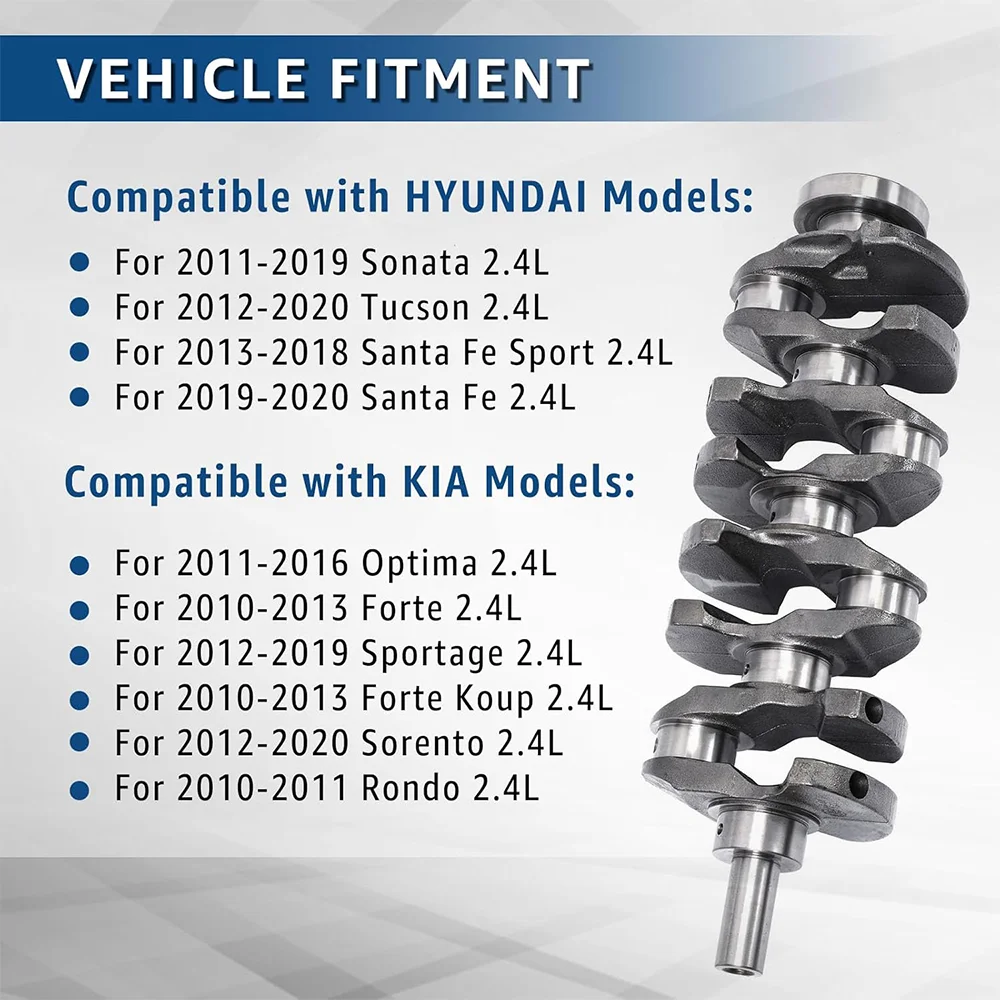 G4KE محرك العمود المرفقي لشركة هيونداي جراندور ix35 سانتا كيا أوبتيما سورينتو 2.4L 2.4 لتر T L4 الغاز 2009-2020 23111-2G200 MVD35102