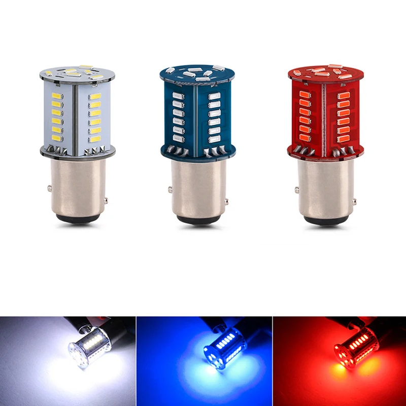 

BLALION 2PCS 1157 BAY15D P21/5W 30SMD LED Bulbs Car Turn Brake Reverse Signal Light Strobe Flowing Parking Lights Tail Lights