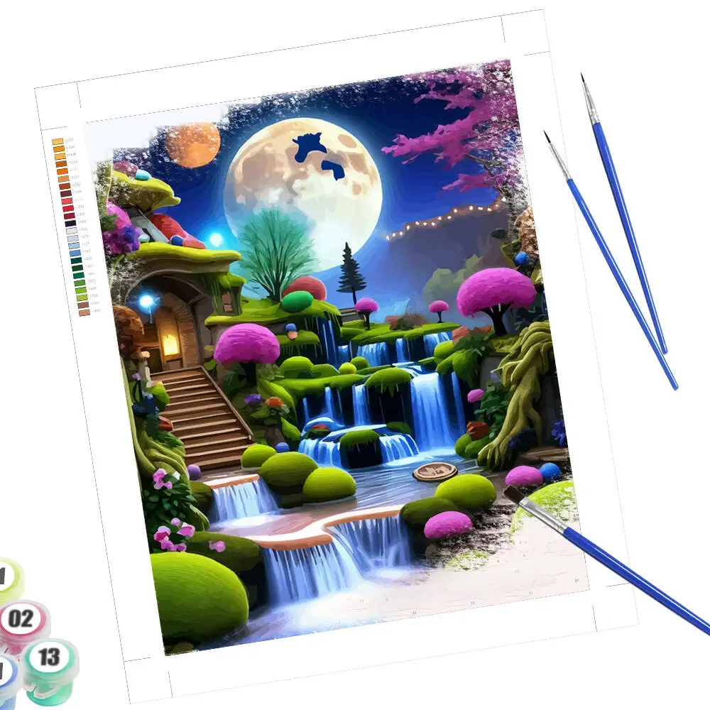 

Картина маслом по номерам Huacan, рисунок с цветами, лилия, холст для рисования, художественные материалы, раскраска, украшение для дома