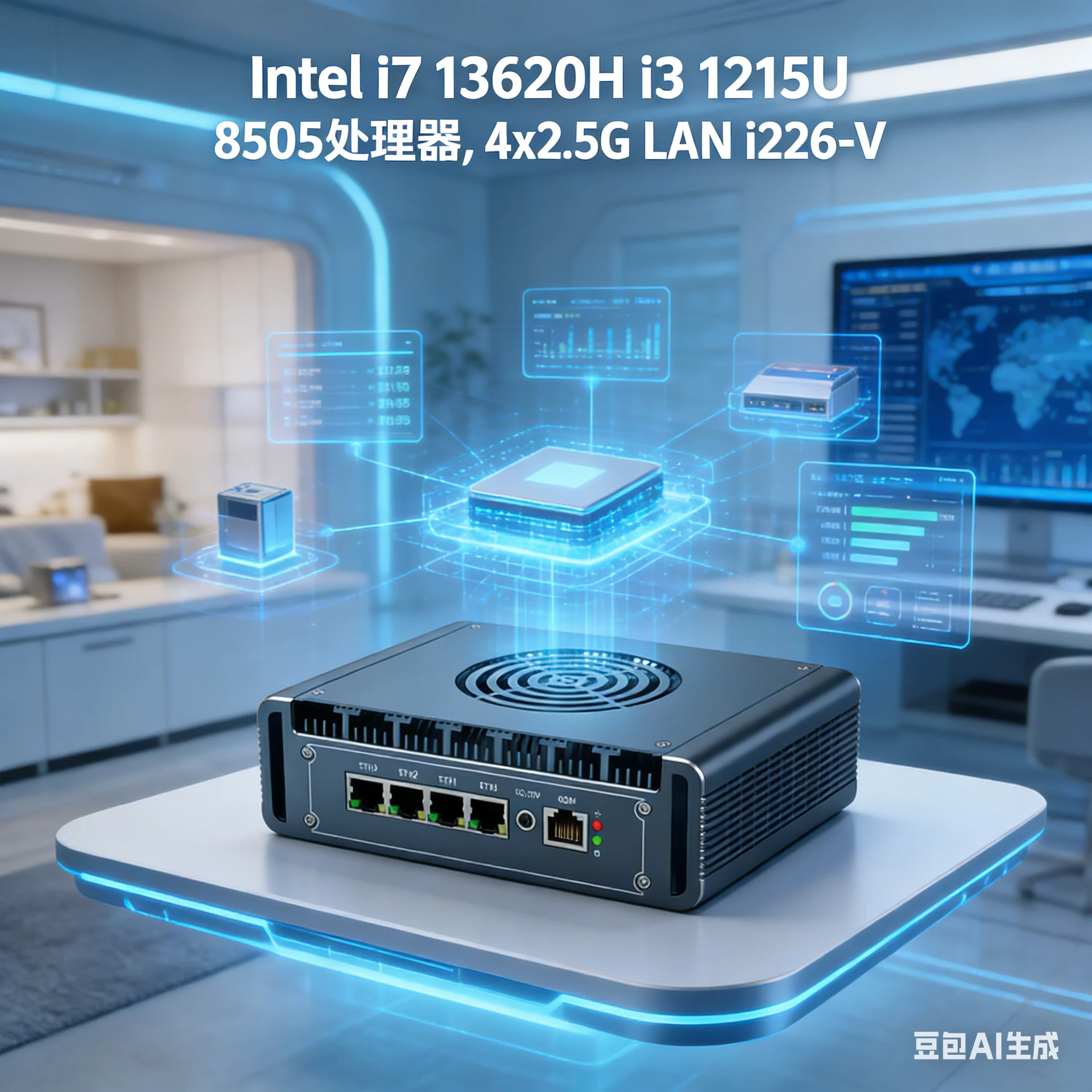 Alloy Metal Firewall Router Intel i7 13620H i3 1215U 8505 4x2.5G LAN i226-V DDR4 NVMe Proxmox pfSense OPNsense Mini PC Server