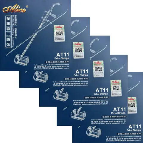 5 Sets Alice AT11 High Carbon Steel Silver Plated Copper Winding Articulate-Soft Tone Erhu Strings