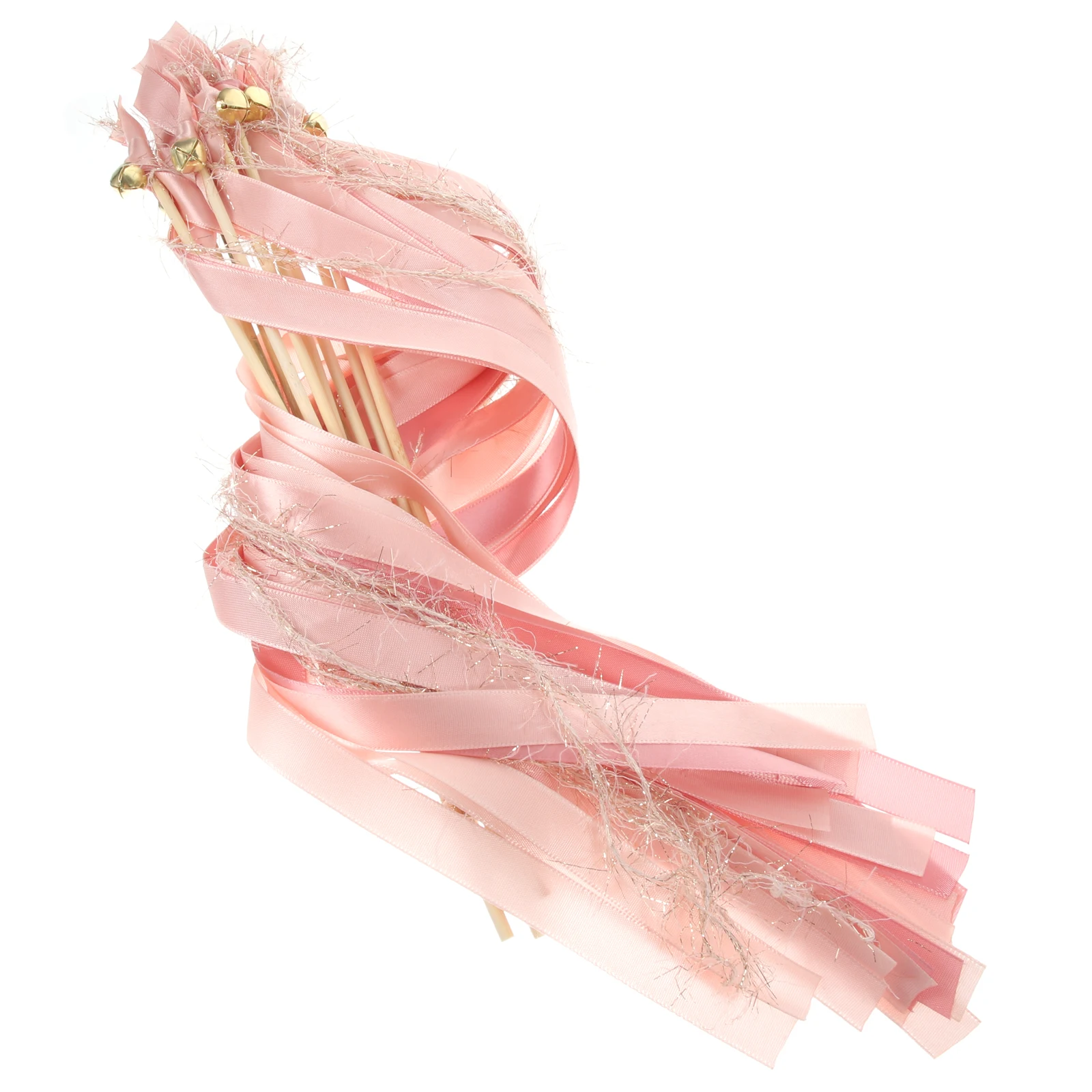 

10Pcs Wedding Ribbon Sticks MT02 Wedding Fairy W 3 Ribbons 1 Pom Party Decoration Dance Accessories Birthday Favors