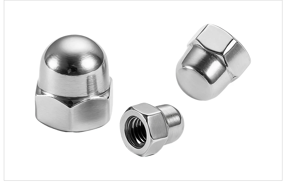 DIN1587 304 Edelstahl-Maulbeinmuttern M3 M4 M5 M6 M8 M10 M12 M14 M16 Dekorative Rostfreie Befestigungselemente für Möbel und Ausrüstung – Detail 7