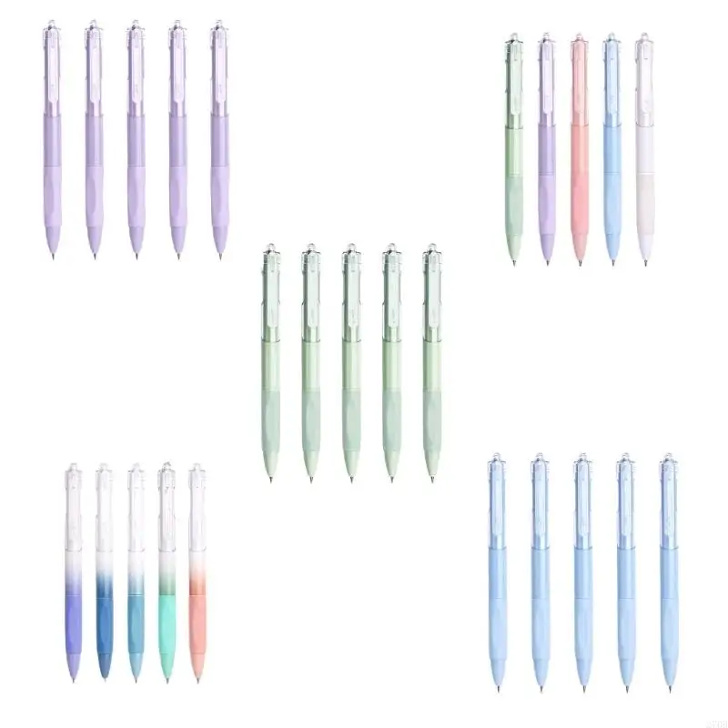 270B 5 PCS قابلة للسحب قلم الحبر الأسود القلم الجمالي القلم 0.5 مم قلم محايد الضغط على القلم القلم الحبر القلم القلم القلم