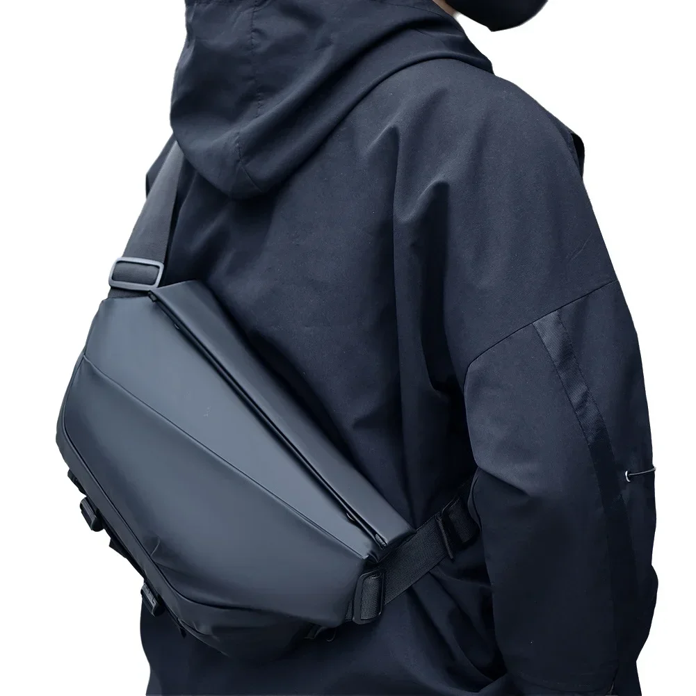 New Men's Oxford Cloth Sling Bag Waterproof Sports Style Crossbody Bag Solid Color Casual Chest Bag Travel Shopping Hiking Bag