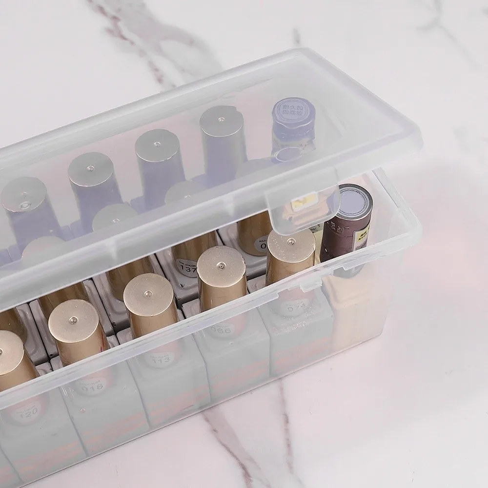 Rectangle Nail Polish Storage Box Transparent Plastic Nail Polish Storage Case Large Capacity Nail Art Organizer Nail Art Tools