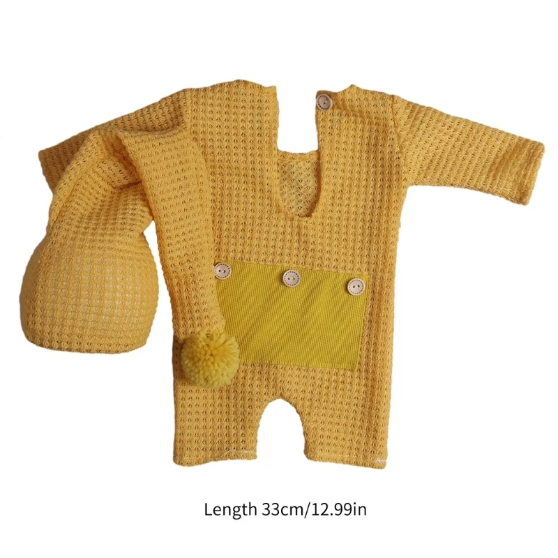 Pasgeboren baby fotosessie outfit baby romper met hoed set voor jongens meisjes cadeau A2UB