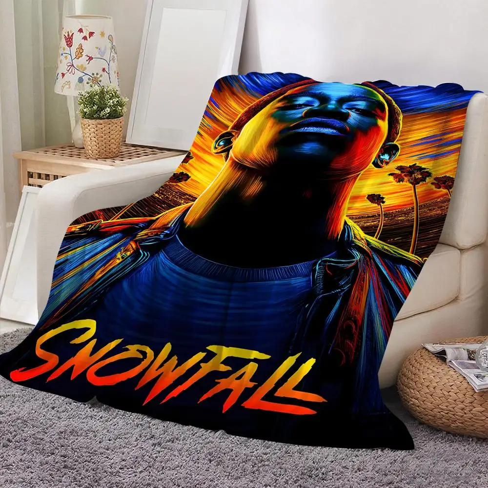 S-Snowfall Throw Soft Flannel Throw Blanket Lightweight Cooling Summer AC Nap Blanket for Sofa Bed Couch Travel