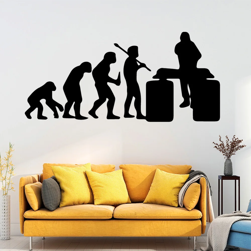 Delicate Evolution Shooting Primitive Man Sport Wall Sticker Vinyl Removable For Kids Rooms Home Decor Decal Creative Stickers
