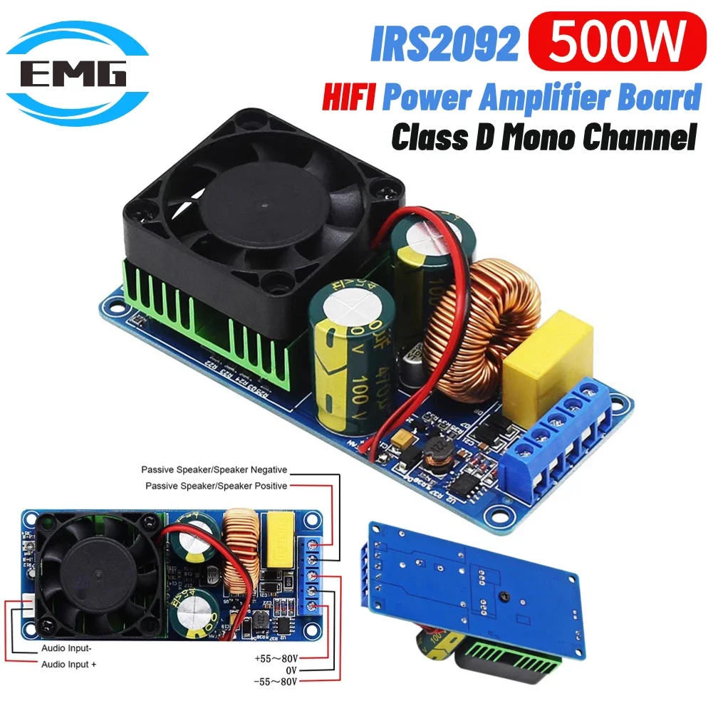 Hifi power irs2092 500w mono kanal digital verstärker platine klasse d leistungs verstärker modul