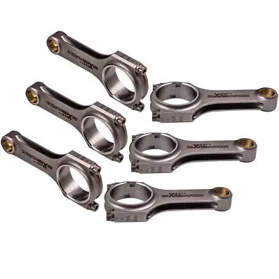 

MaXpeedingrods 6PCS New Connecting Rods Con Rods 121.5 Mm For Nissan R32 R33 R34 2.5 GTS 2.6 GTR RB25DET RB26DET ARP 2000 Bolts
