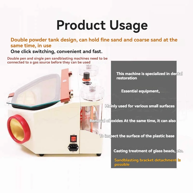 Dental Dual Pen Sandblasting Machine Electric Sandblasting Machine High-quality Sandblasting Machine
