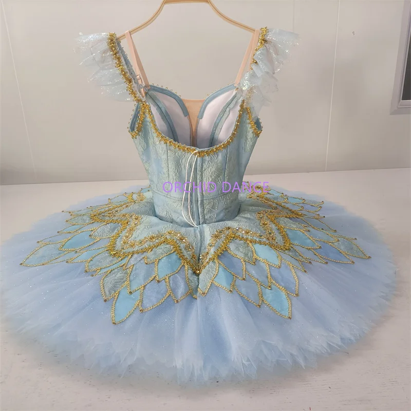 High Quality Custom Size 12 Layers Kids Girls Women Adult Performance Wear Dance Costumes Professional Blue Ballet Tutu