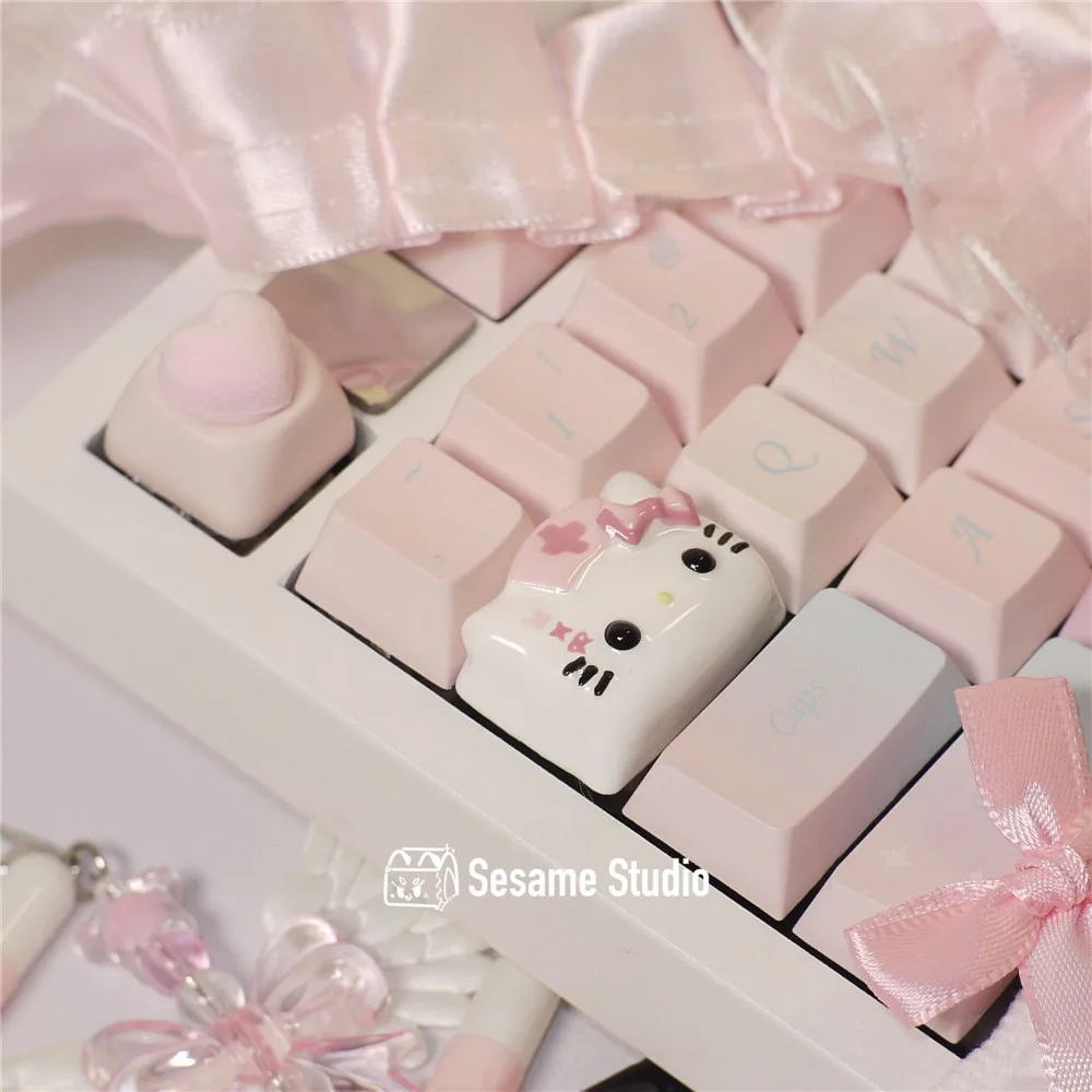 Cute Sanrio Keycap Custom Handmade Artisan Keycap Personalized ESC Tab Key Caps Creative Gift for Cherry MX Mechanical Keyboard