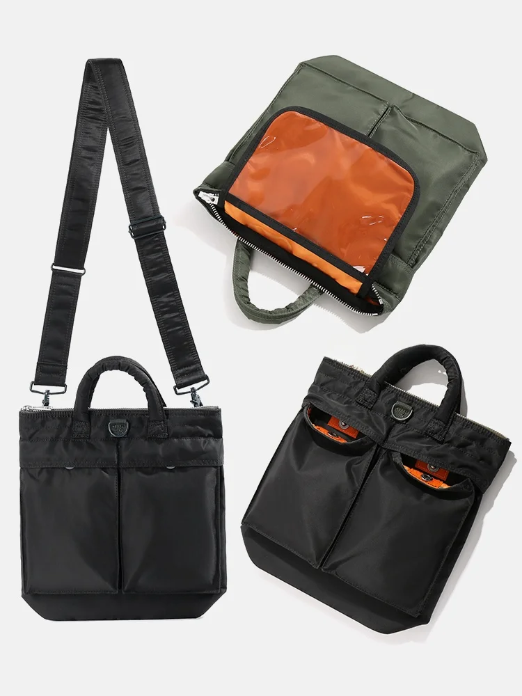 Nylon ex Commuter Helmet Bag 2Way Crossbody Casual Trendy Single oulder Bag for Youth with Phone ket