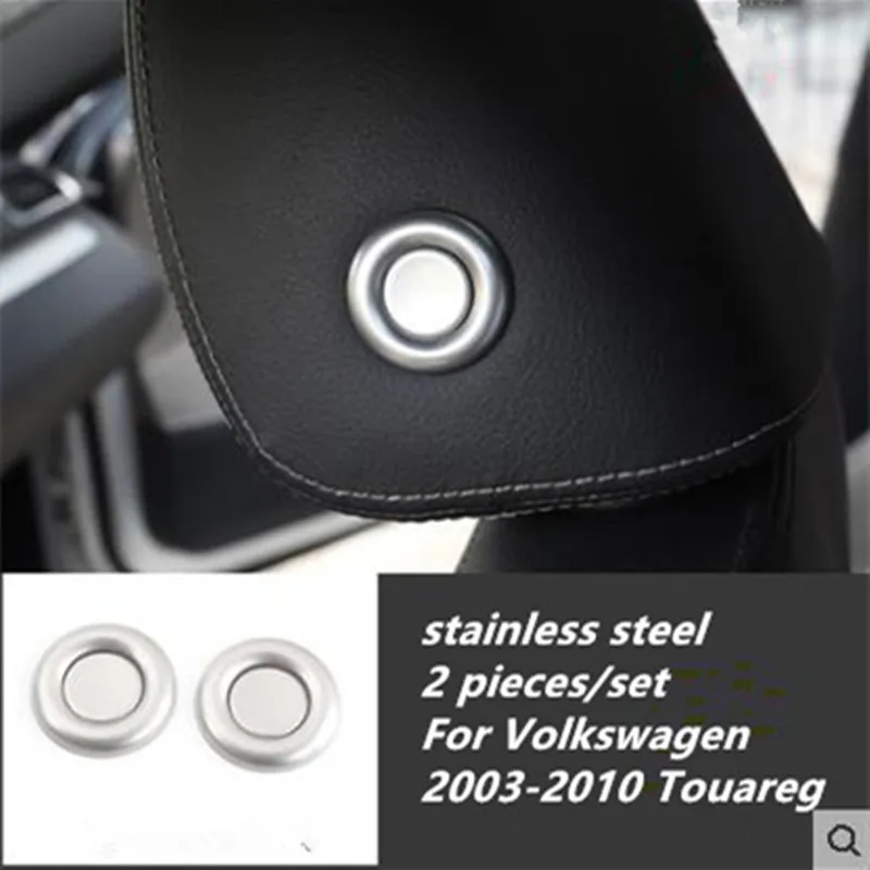 

Stainless steel 2pcs/lot headrest adjustment decorative sequins Car stickers for Volkswagen 2003-2010 Touareg Accessories