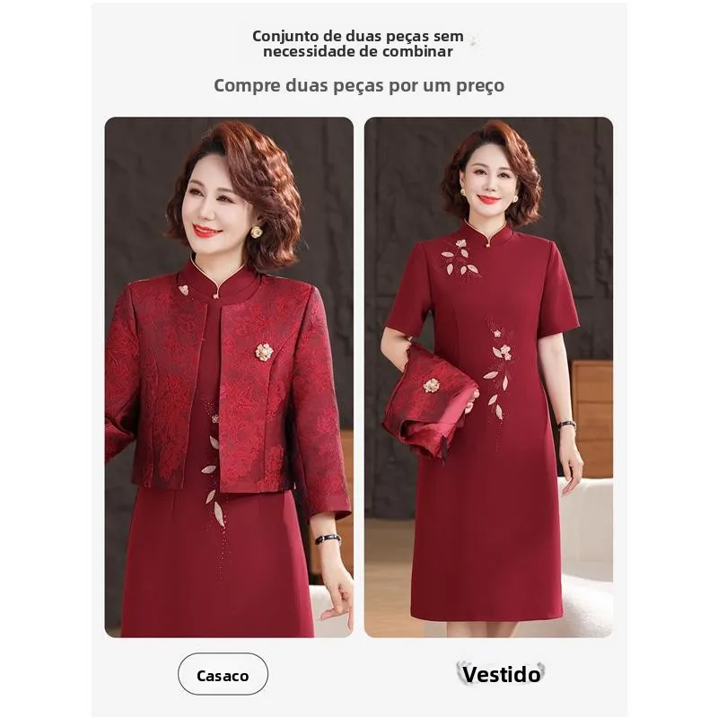 ele-two-piece-wedding-dr-set-for-middle-aged-women-faionable-polyester-fiber-round-hemline-breathable-polyester