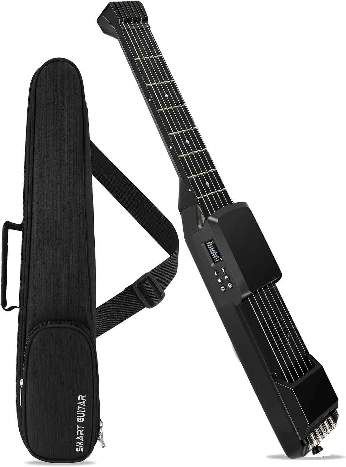 Smart Acoustic Electric Pocket Guitar for Beginners, Compact Practice Guitar with Acoustic and Electric Modes
