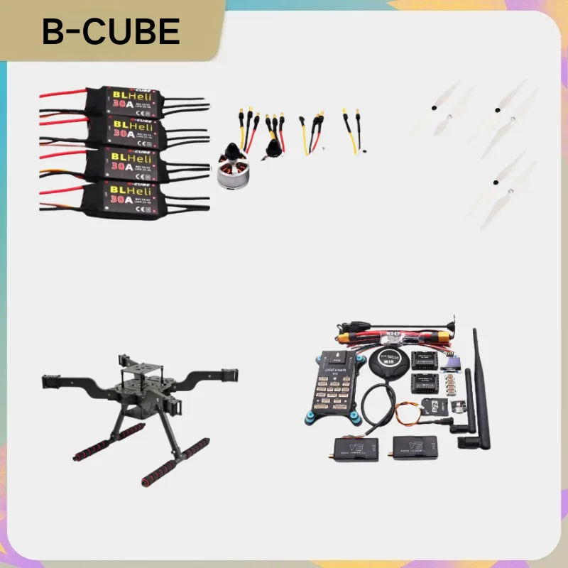 

B-CUBE FLY350 Open-source Drone Kit Pixhawk 6C M10 GPS, Ardupilot Flight Controller, Radio Telemetry BLHeli 30A ESC & 2212 Motor