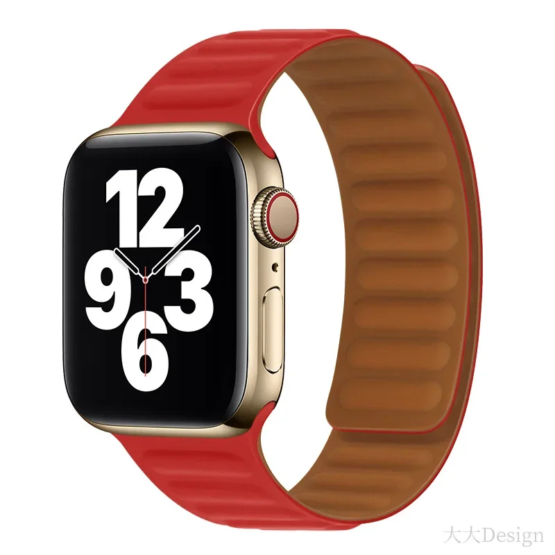 Magnetico per Apple Watch Ultra 49mm Band 41mm 45mm 40mm 44mm 38/42mm Bracciale a maglie in silicone iWatch Series 8 7 6 SE 5 4 3 Cinturino