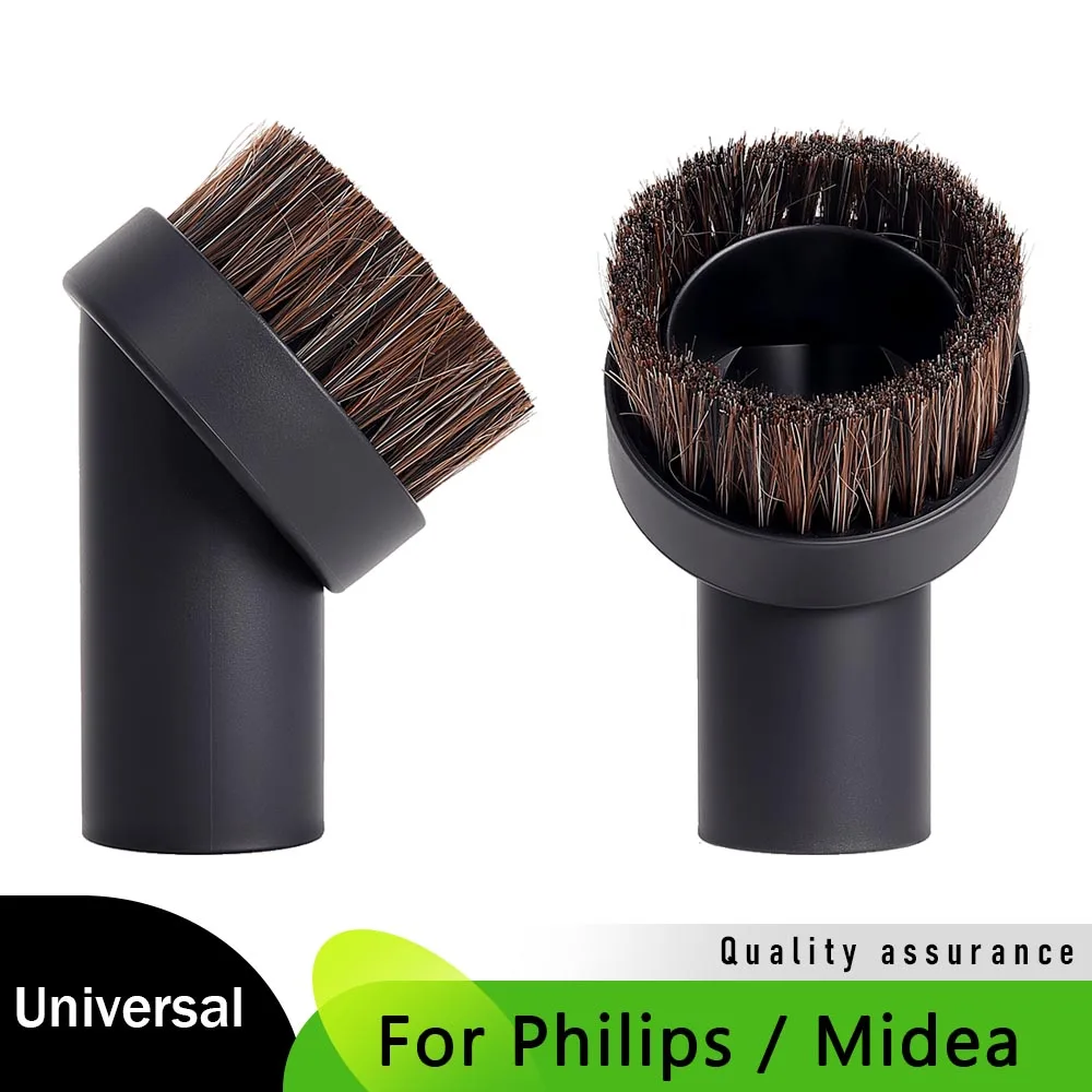 Long Horse Horsehair Bristle Round Dust Brush for Philips Midea Vacuum Cleaner Replacement Attachment Spare Parts Crevice Brush