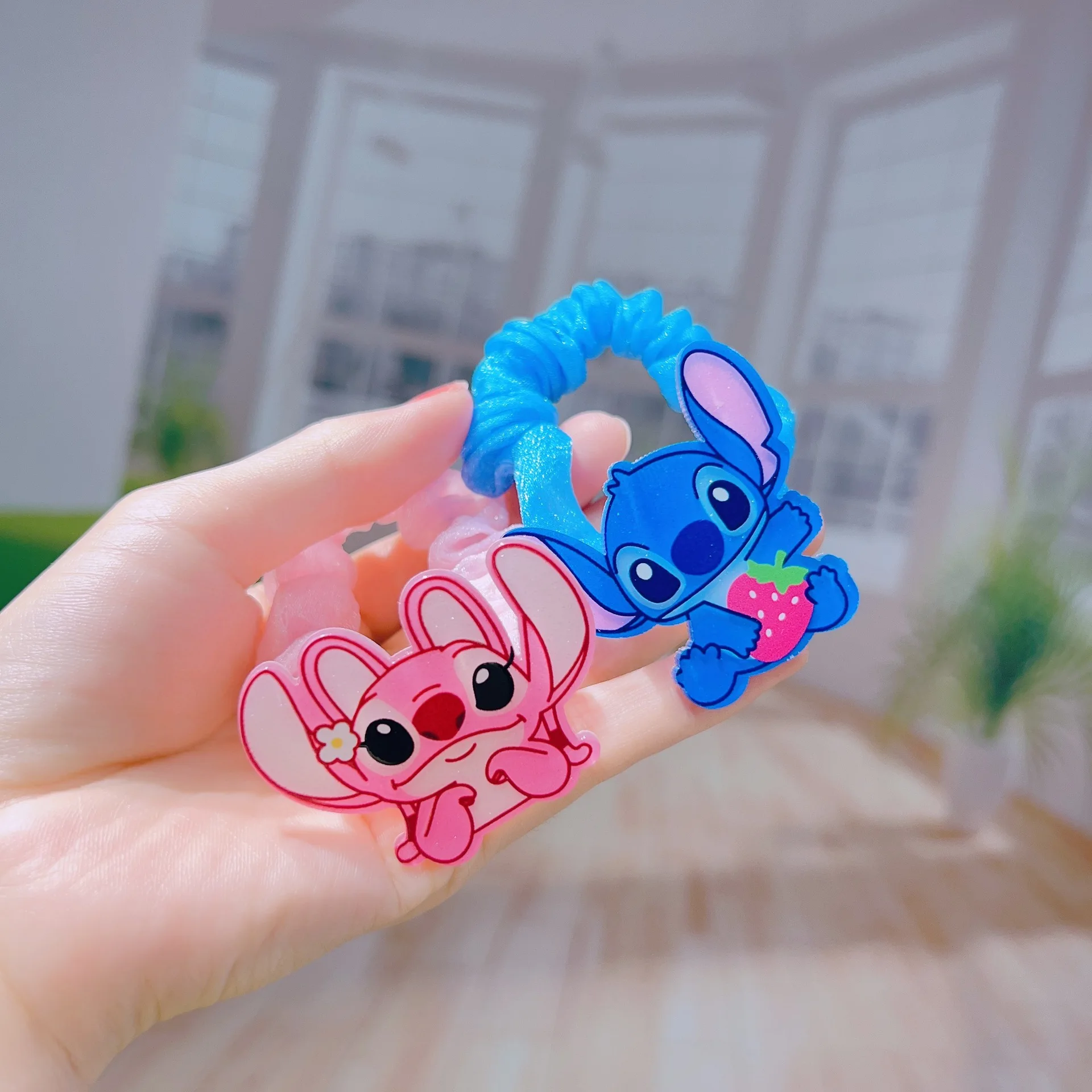 Disney-Cute Stitch Hair Cartoon Scrunchie, Ponytail Tie, Hair Band, Acessórios infantis, Girl's Gift, 1 Pc, 5 Pcs, 10Pcs