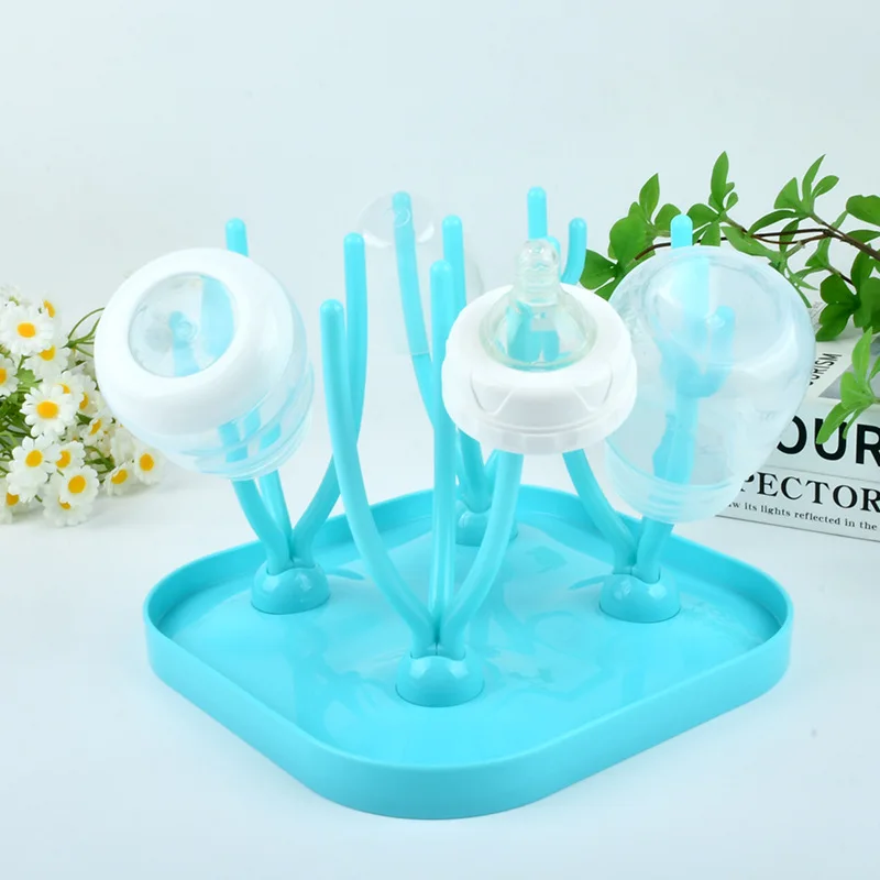 

Baby Bottle Draining Rack, Food-Grade PP, High-Temperature Resistant, 12 Hanging Rods with Water Tray, Wide Mouth, Universal