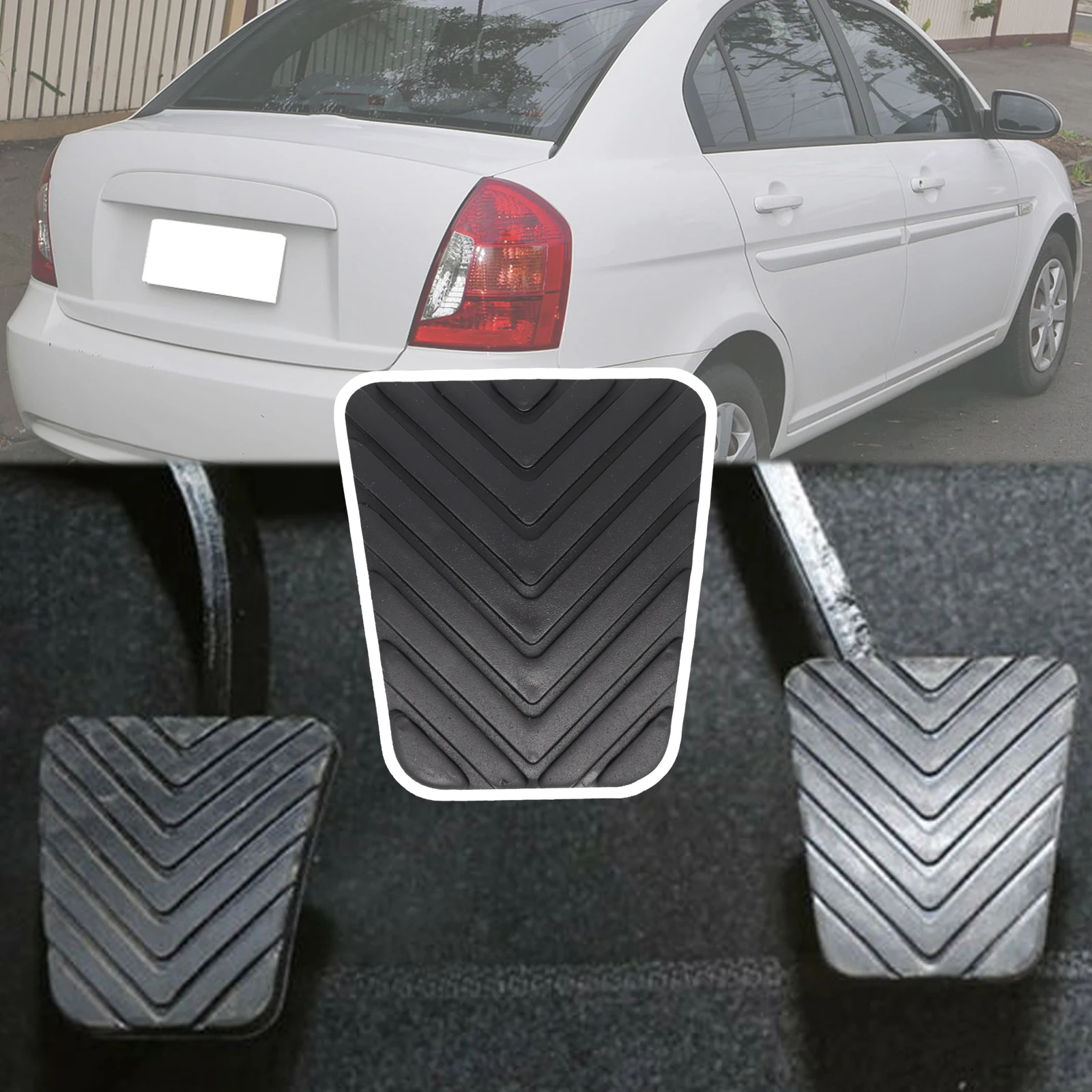 Capa de borracha para pedal de freio e embreagem, substituição para hyundai Accent Verna Super Pony Brio Dodge Attitude 2005 - 2009 2010