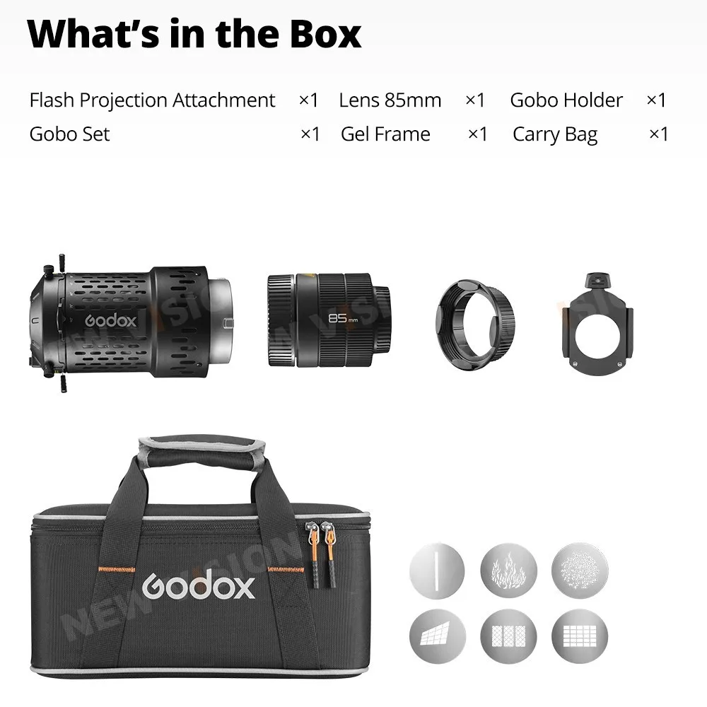 Fixation de projection flash Godox BFP 360 °   Support Bowens rotatif, point clair, formes précises, Flash de Studio QT600III AD600Pro