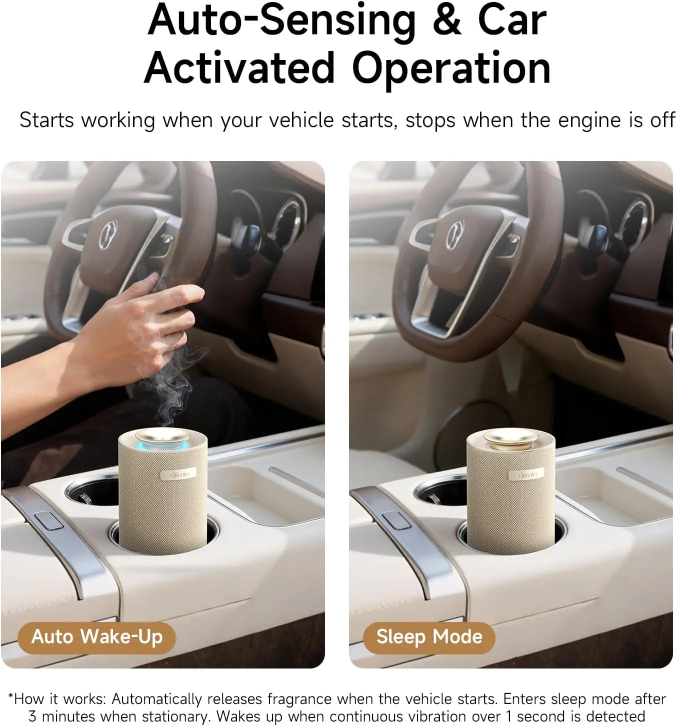 2-in-1 Aromatherapy Diffuser For Home & Car, Auto On/Off Car Diffuser With 2 Mist Modes, Compatible With 5/10/15ml Essential