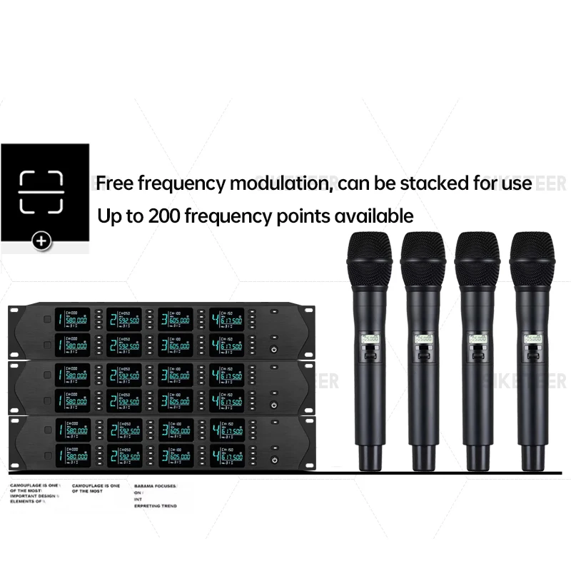 Professional UHF wireless 8-channel gooseneck microphone for lectures, teaching, conference rooms, wireless microphones