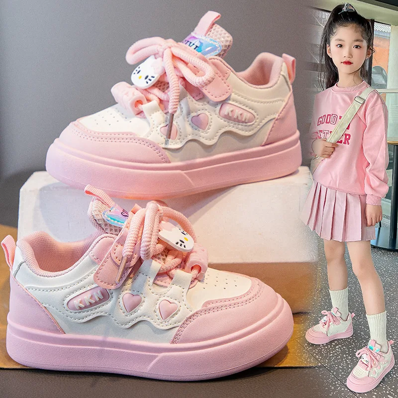 حار فتاة مرحبا كيتي Kawaii موضة الترفيه أحذية رياضية طالب الربيع والخريف مواسم أنيمي الكرتون عدم الانزلاق الطفل أحذية رياضية جديد