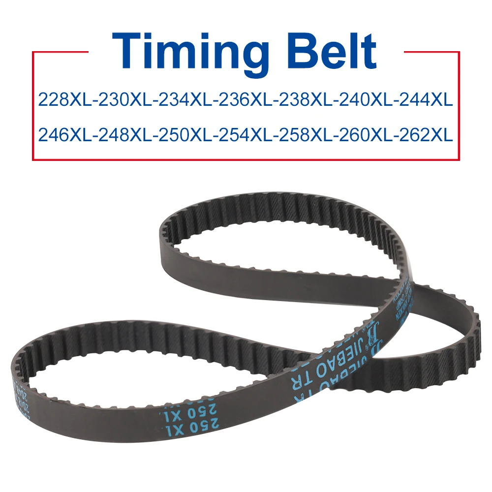 XL Transmisson Belt Teeth Pitch 5.08 mm Closed Loop Rubber Drive Belts 228/230/234/236/238/240/244/246/248/250/254/258/260/262XL