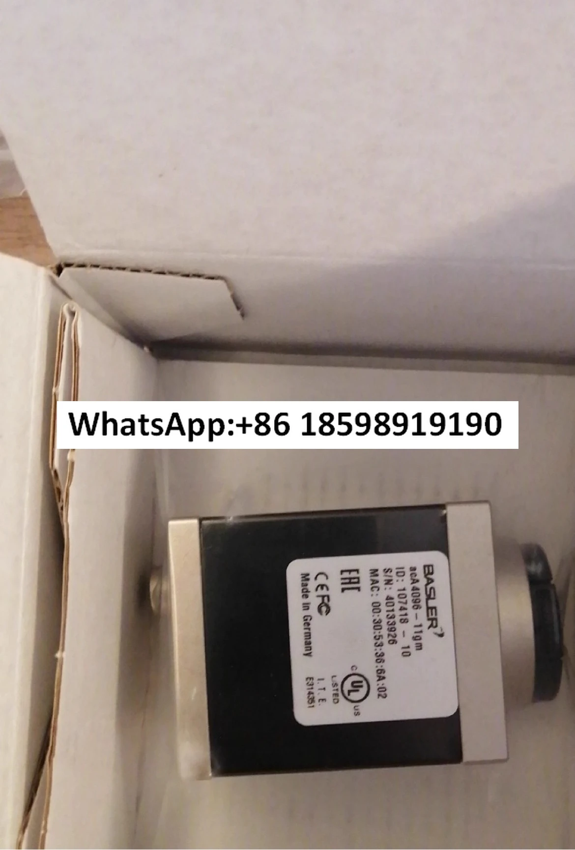 

acA4096 11gm gc industrial camera function package, imported from Germany