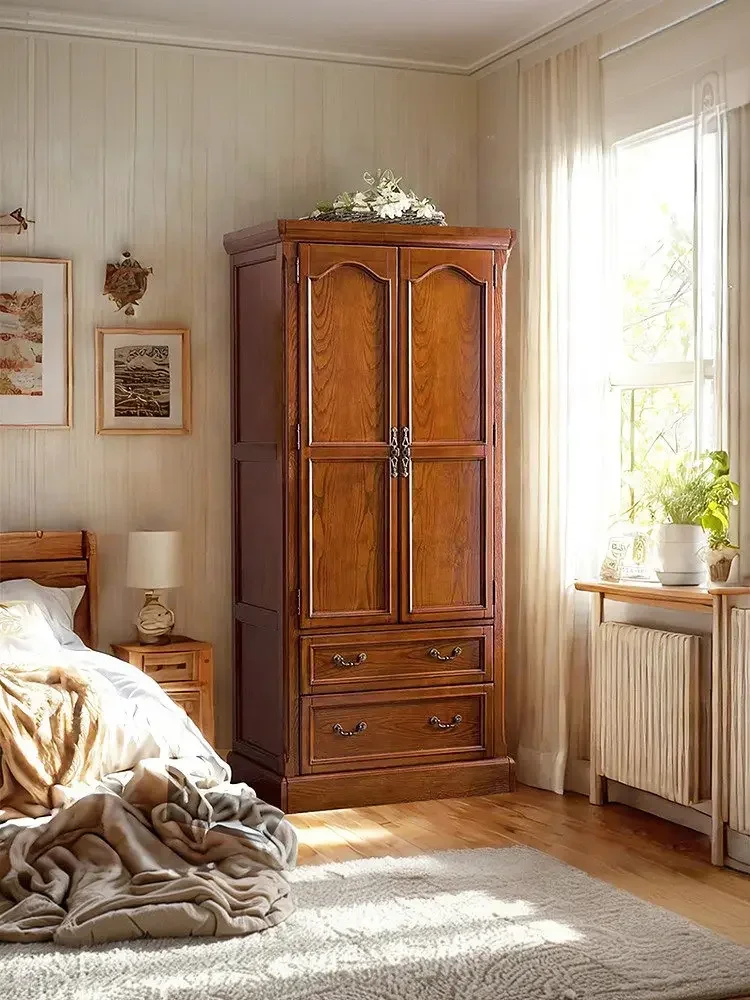 American Solid Wood Bedroom Strong And Durable Wardrobe Advanced Storage Layered Three-door WardrobeX8