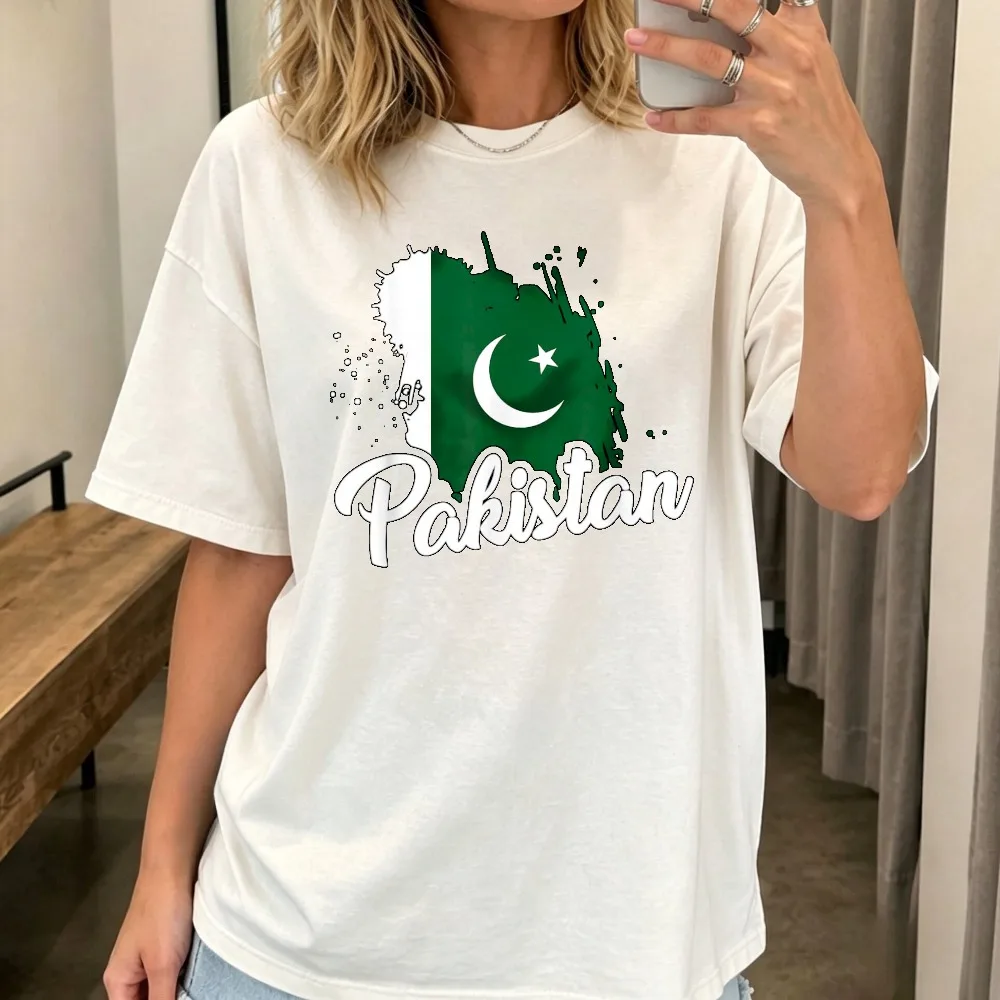 Pakistan Flag Graphic Printed T Shirt Pakistani Pride T-Shirt Casual Fashion Loose Short Sleeve Cotton Summer Man Women Tees