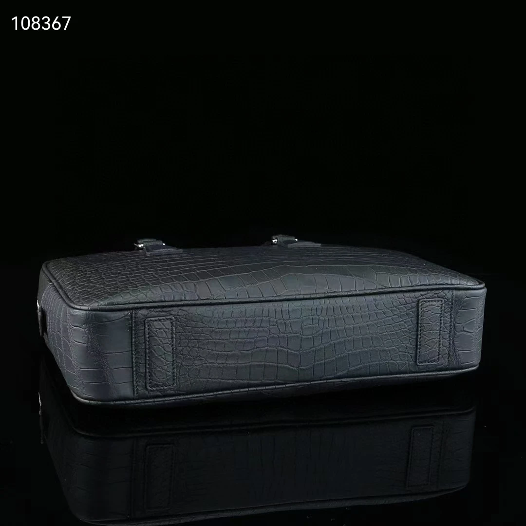 最新のホット販売高級品質 100% 本物の本物のワニ革腹皮メンズビジネスバッグラップトップブリーフケースワニ皮